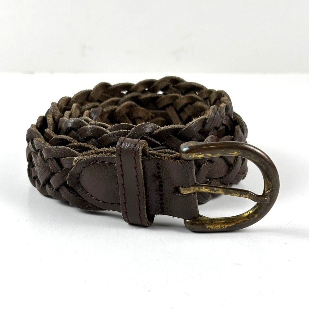 Capezio Braided Leather Belt Womens SM Dark Brown Argentina‎ Woven
